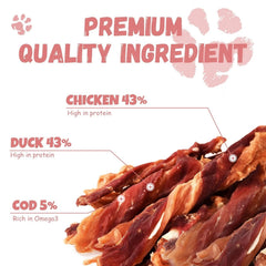 Pawmate aroma sabroso pollo-pato-bacalao, ideal para degustación y recompensa diaria