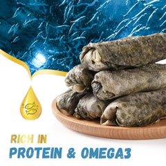 Pawmate proteína Omega-3: aporte nutritivo para piel sana y pelaje brillante.