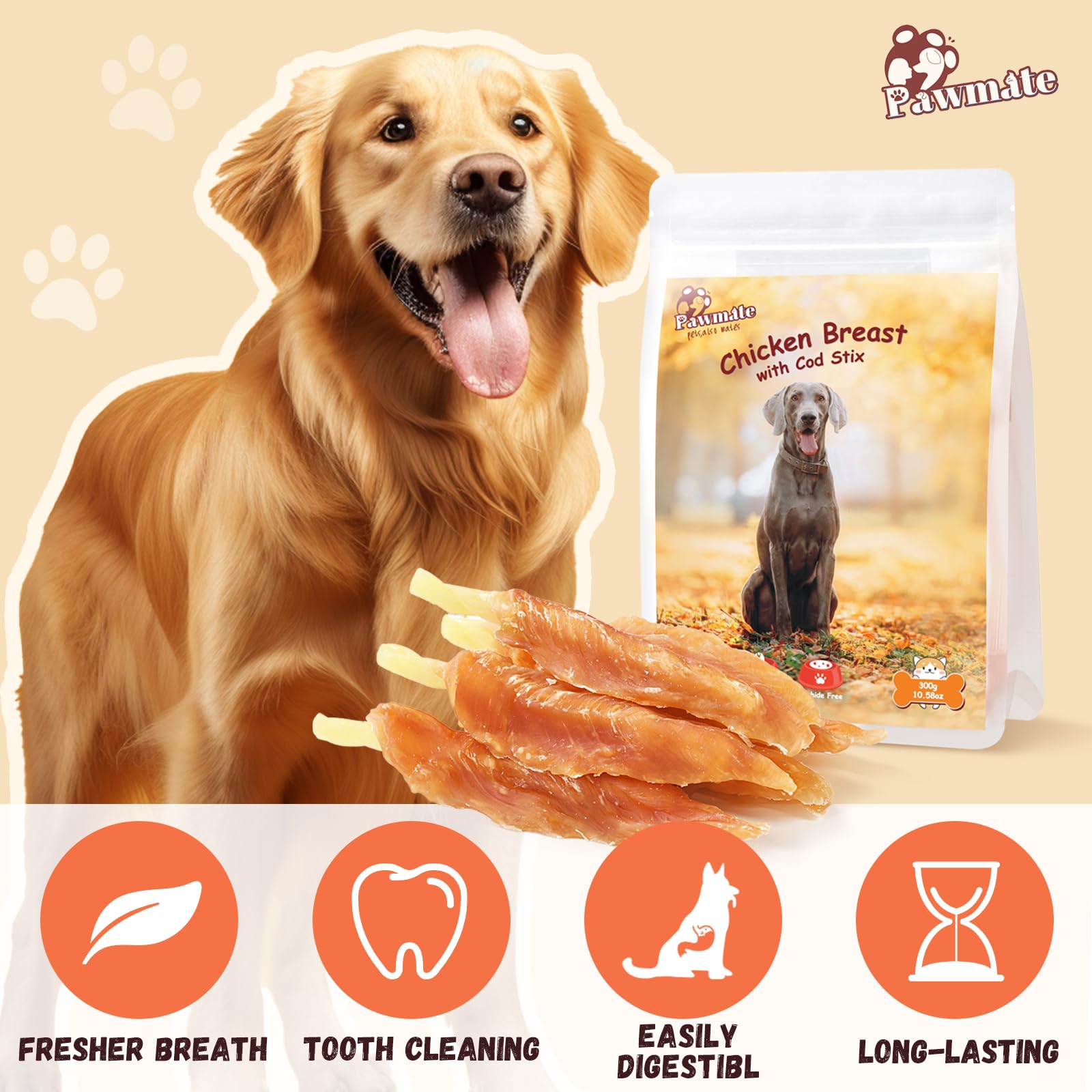 Pawmate textura suave y sabrosa para perros de todas las tallas