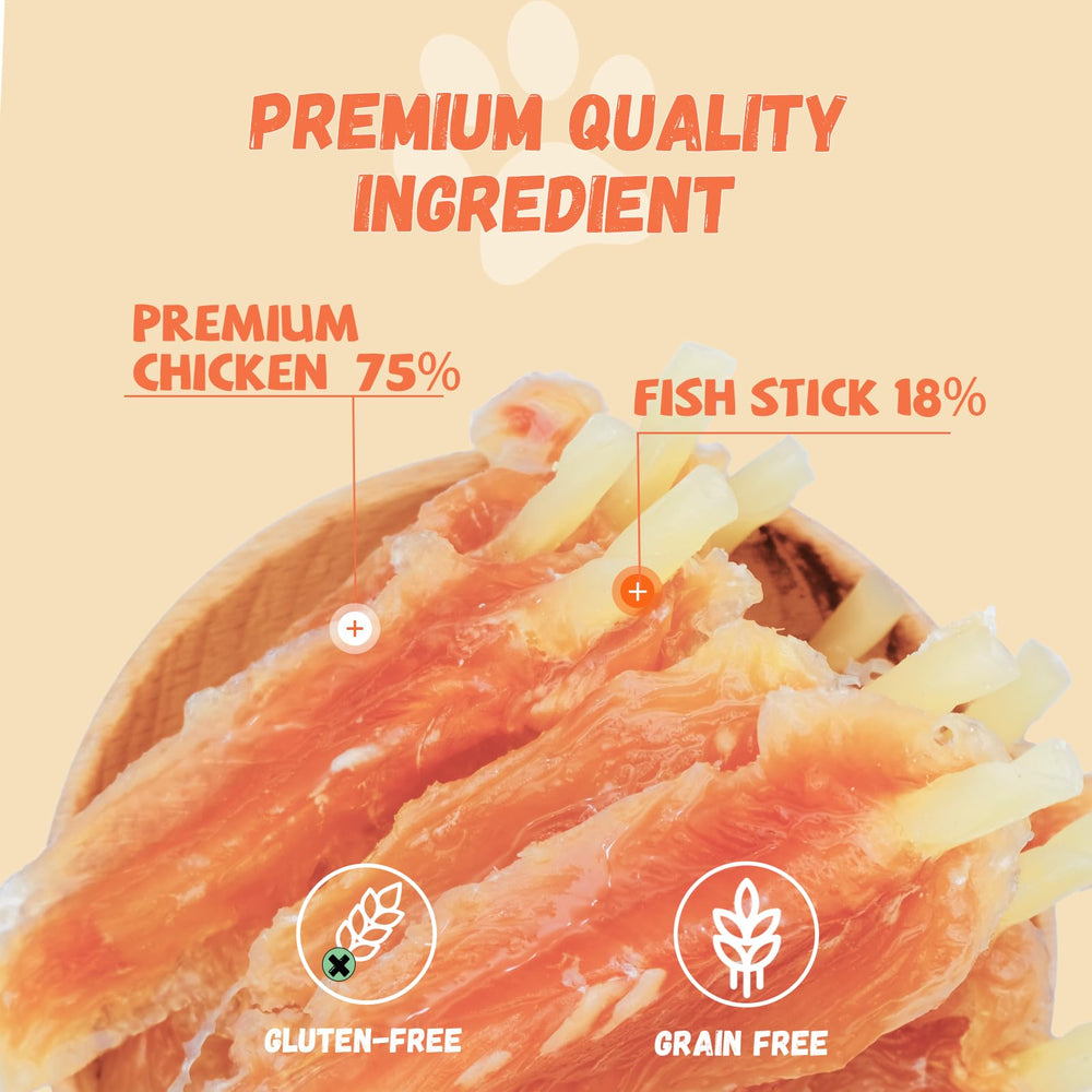 Pawmate tiras deshidratadas de pollo y bacalao: sabor delicioso