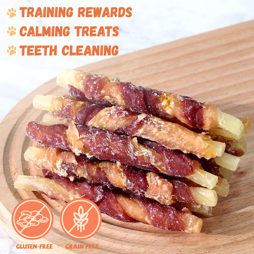 Pawmate Triple Sabor: masticación duradera para perros medianos y grandes.