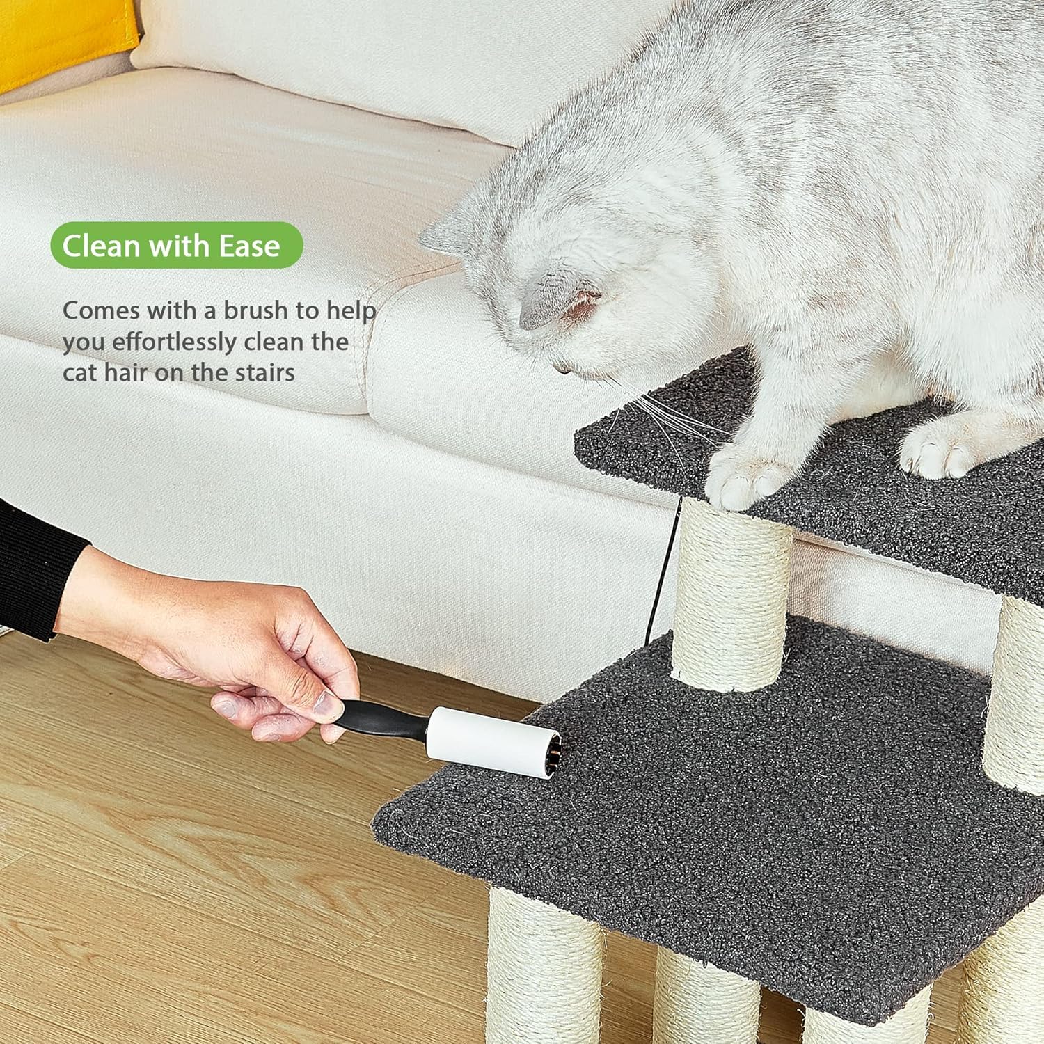 Pawque: cepillo incluido facilita quitar pelo de las escaleras
