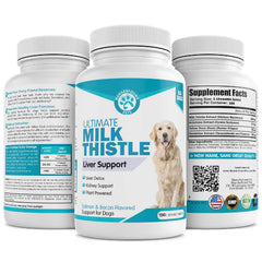 Pawsitive Wanderfound Pets Milk Thistle: dosis diaria para mantener la función hepática de tu perro.