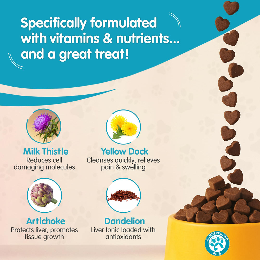 Pawsitive Wanderfound: tabletas masticables con sabor salmón y bacón para perros.