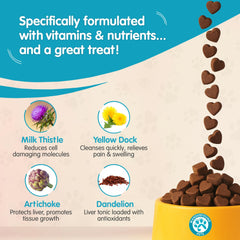 Pawsitive Wanderfound: tabletas masticables con sabor salmón y bacón para perros.