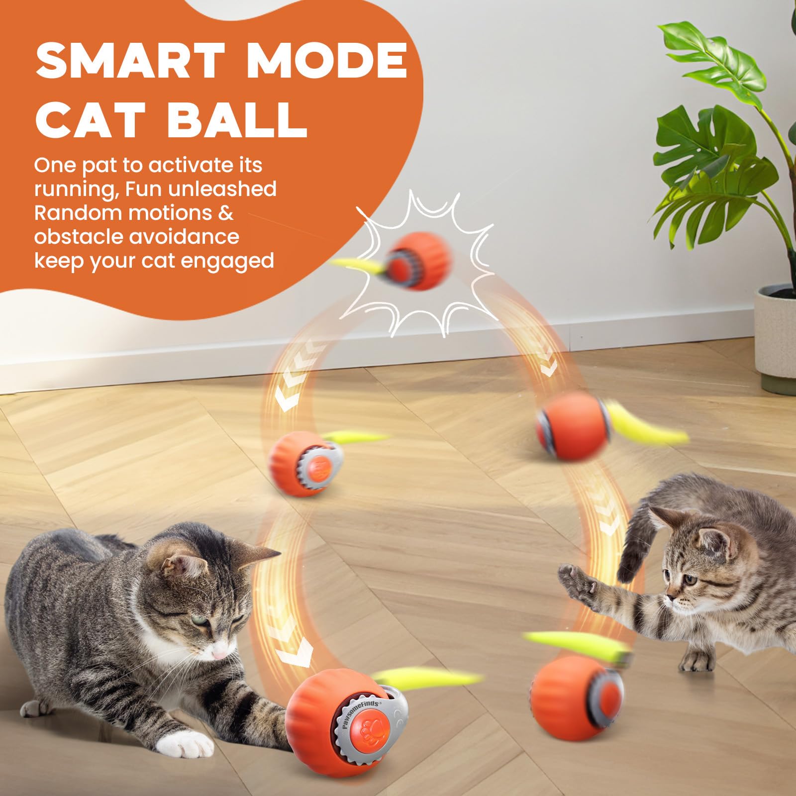 PawsomeFinds cola de plumas giratoria para enriquecimiento sensorial felino