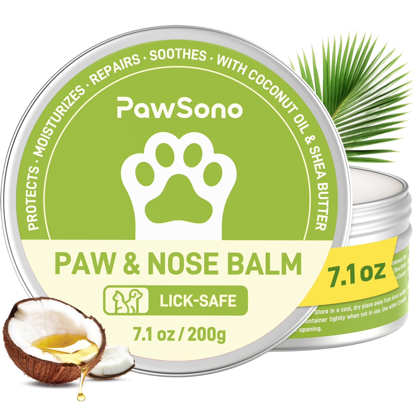 PawSono bálsamo para patas y nariz, frasco para hidratación profunda.