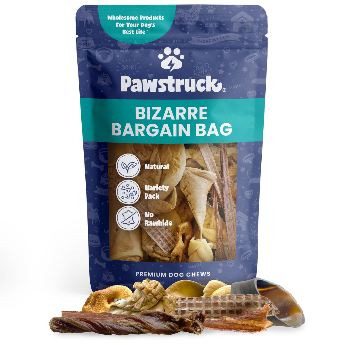 Pawstruck orejas de animal, masticables y sabrosas para entretener al perro.