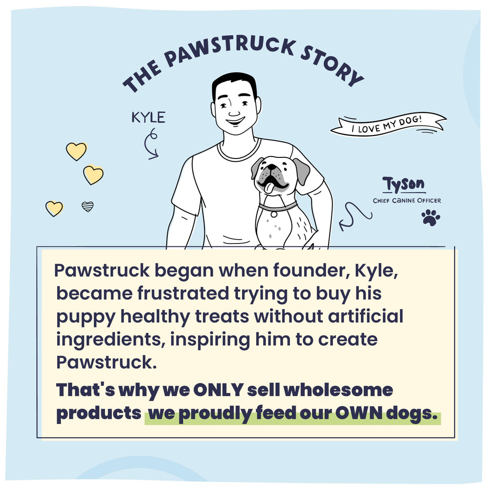 Pawstruck Bully Slices empaque demuestra la calidad del producto.