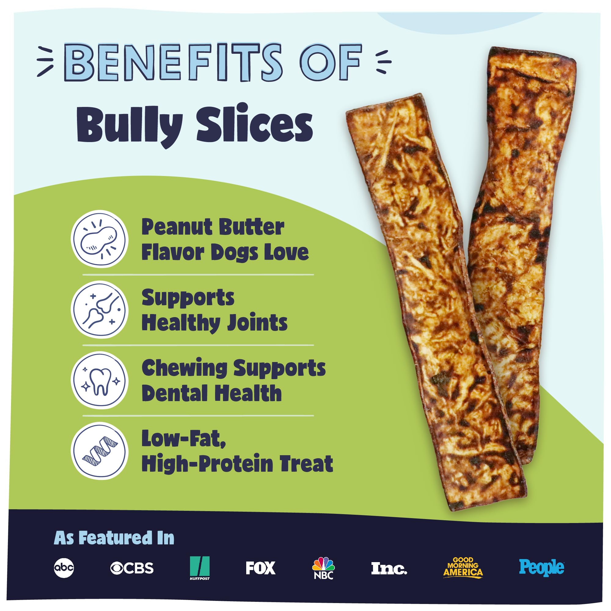 Pawstruck Bully Slices con sabor mantequilla de cacahuete, ideal para perros activos.