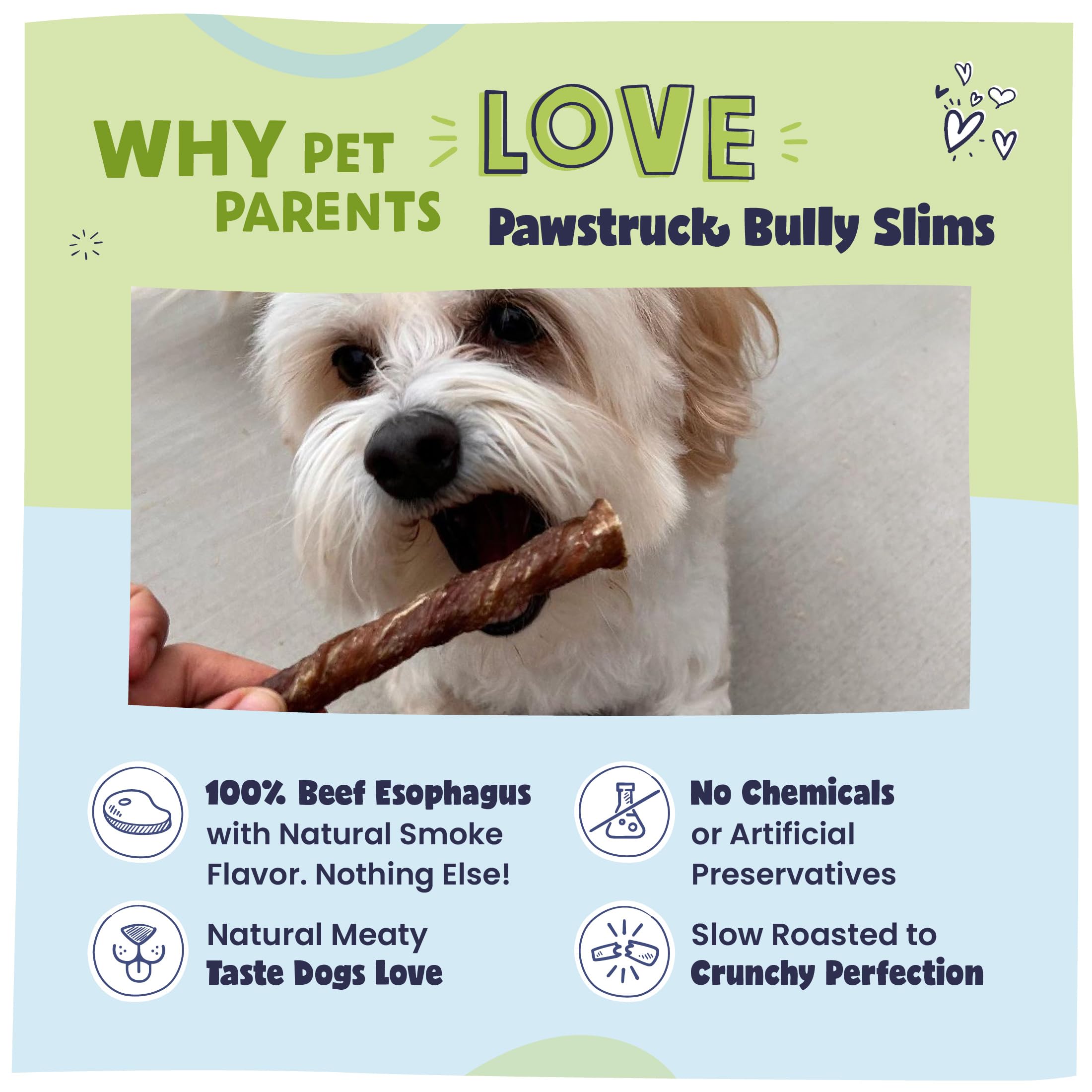 Pawstruck bully sticks para perros pequeños, snack fácil de masticar