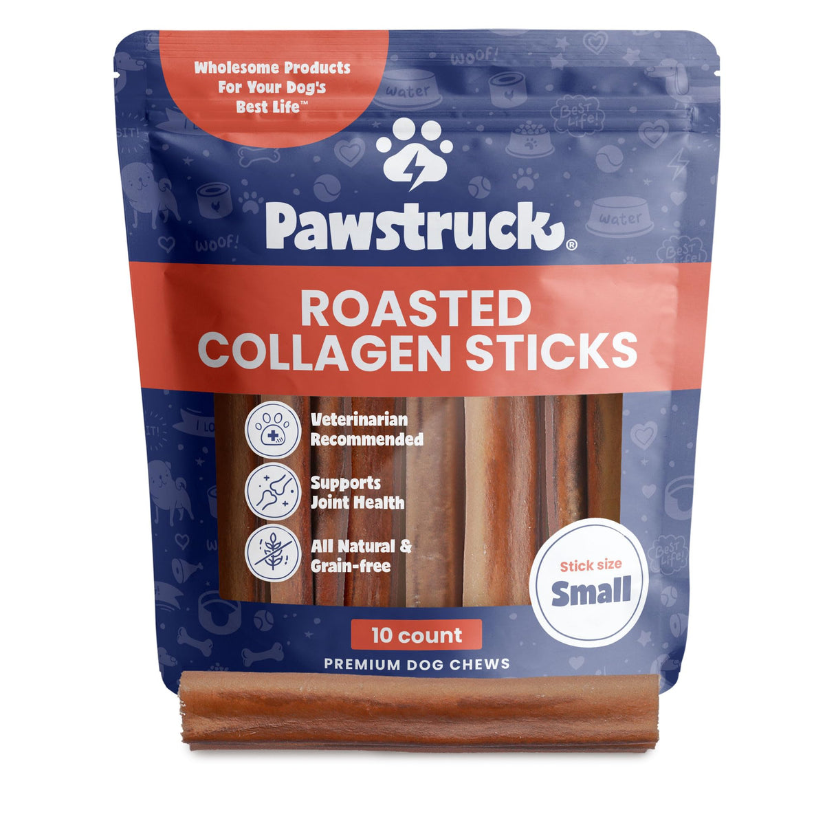 Pawstruck Bastones de colágeno 5-6 pulgadas, olor bajo, masticación prolongada para perros.