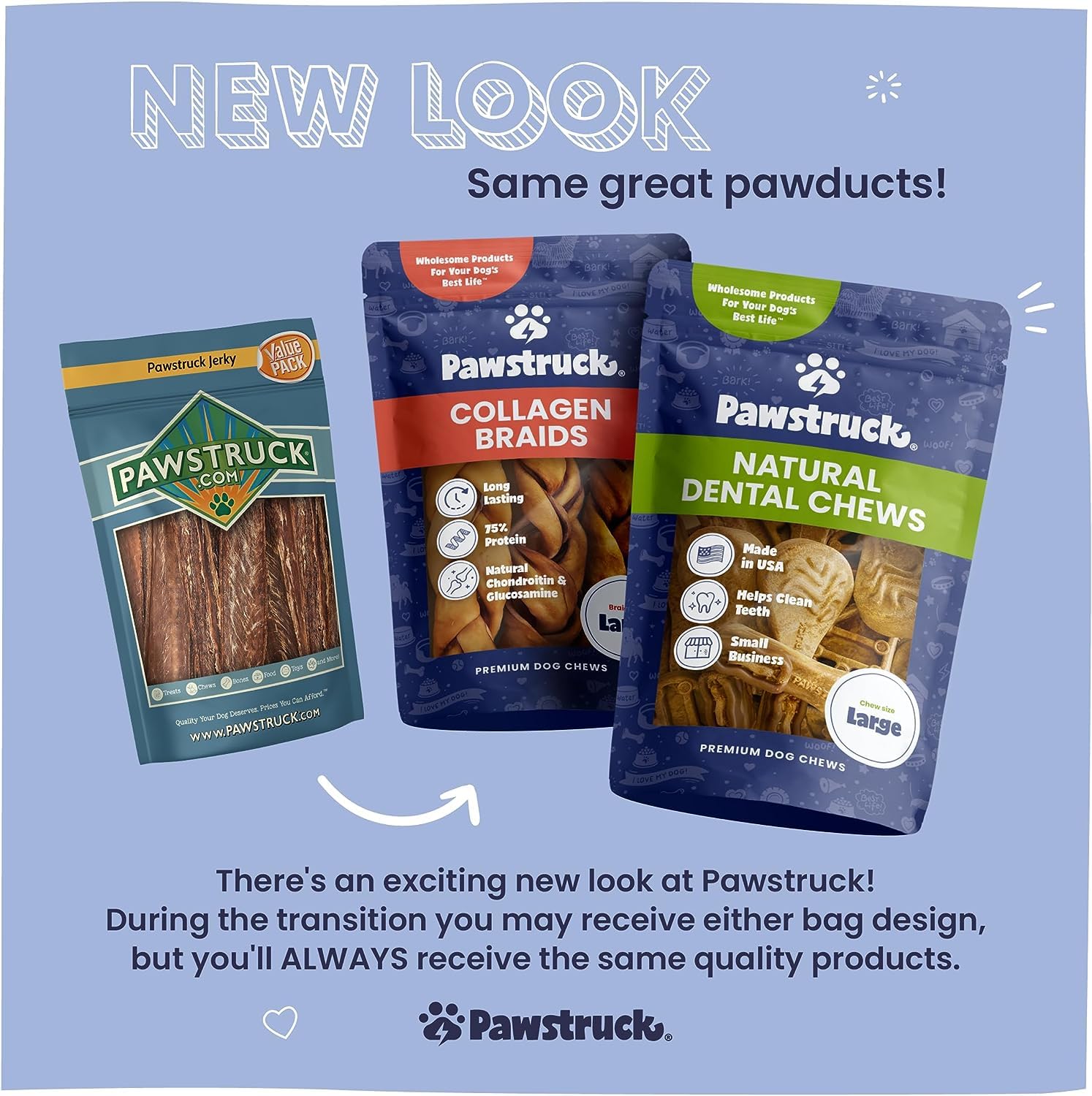 Pawstruck tiras para cuidado dental, masticación de ternera para perros.