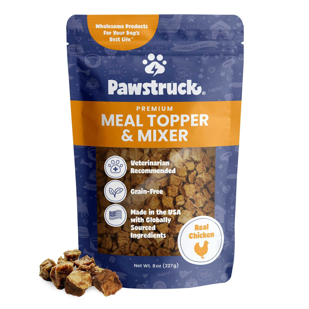 Pawstruck topper deshidratado al aire de pollo para perros, sabor intenso y práctico.