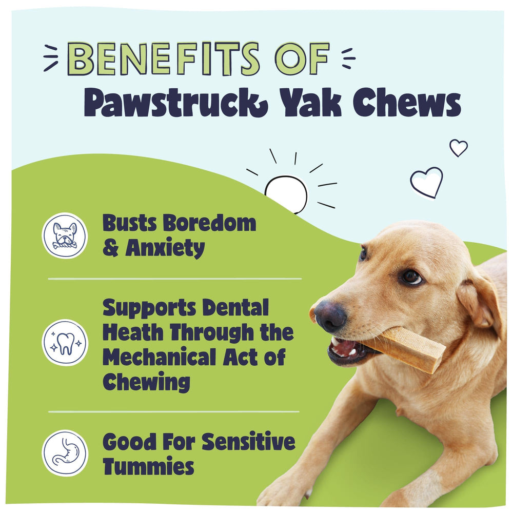 Pawstruck Yak Chew Grande, textura dura ideal para masticación prolongada.
