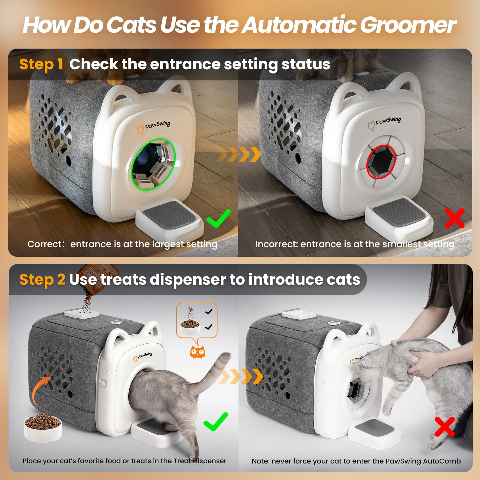 PawSwing recoge pelo y lo almacena en la base para limpieza