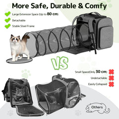 Pawtners Mochila para gato correas ergonómicas acolchadas para transporte cómodo.