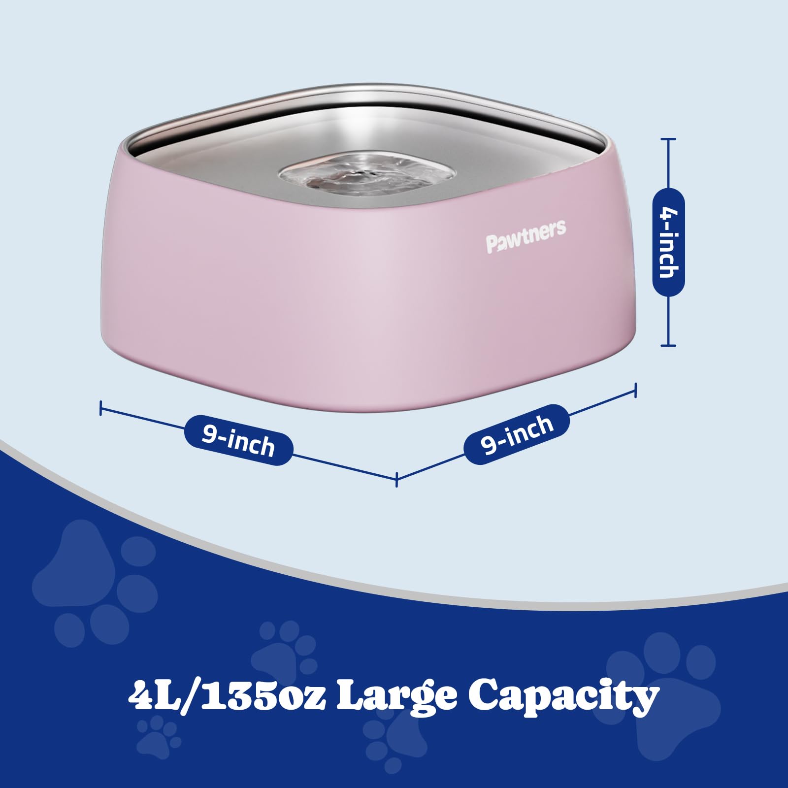 Pawtners Upgrade No Spill Bowl disco flotante de una pieza facilita limpieza.
