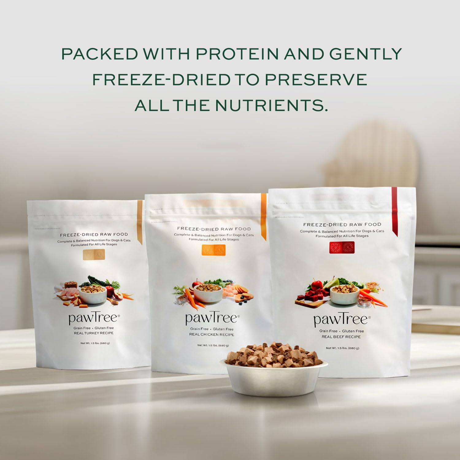 pawTree ternera superalimentos, mezcla de ingredientes saludables para vitalidad