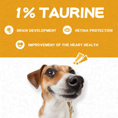 PAWUP détail texture – morceau de poulet pour mastication efficace.