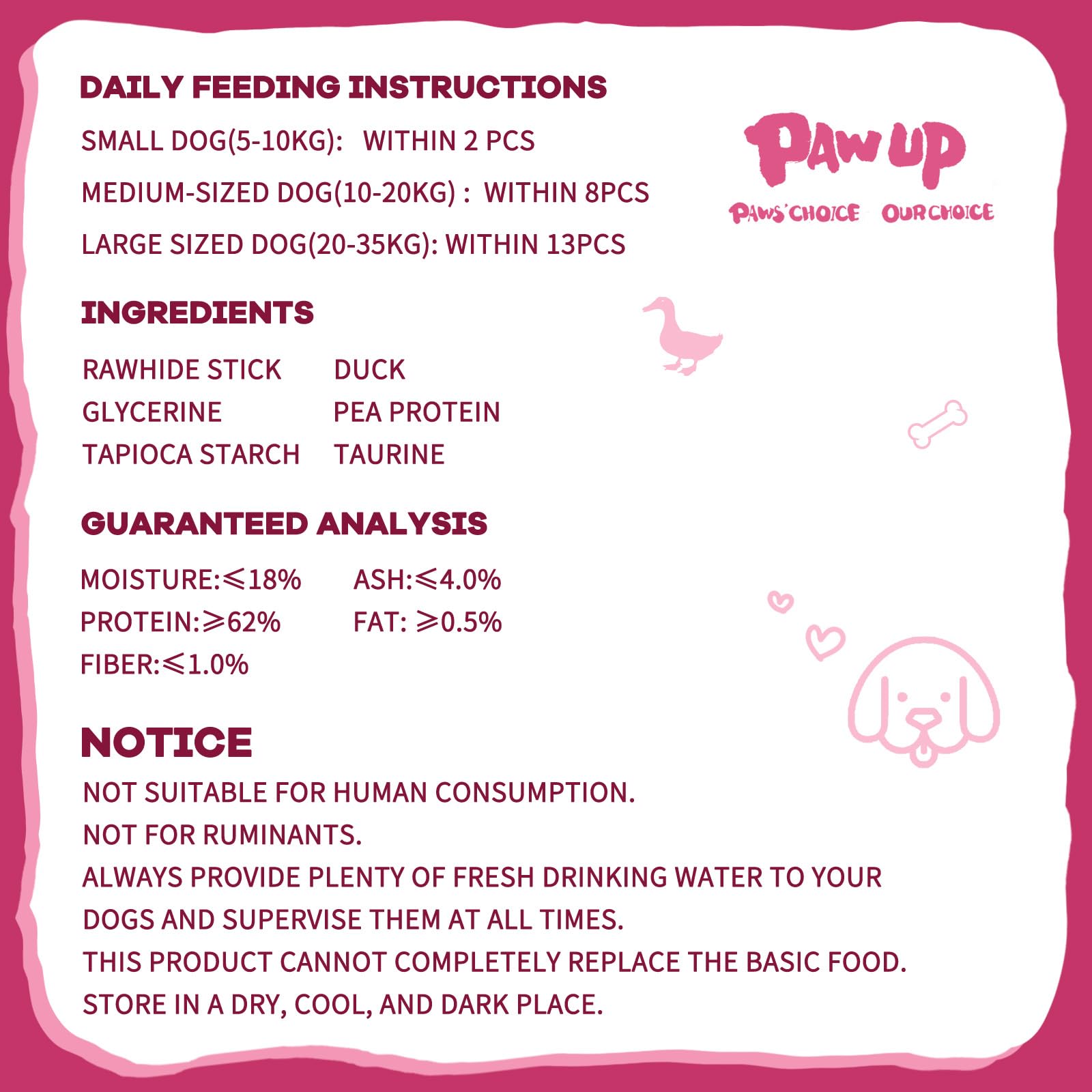 PAWUP momento de masticación diario, ritual para perros pequeños
