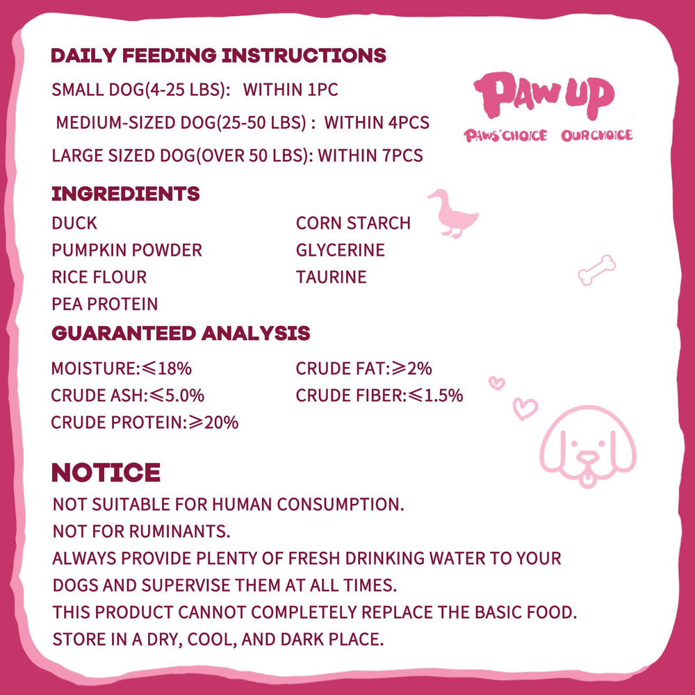PAWUP snack diario para perros pequeños, porciones listas para compartir.