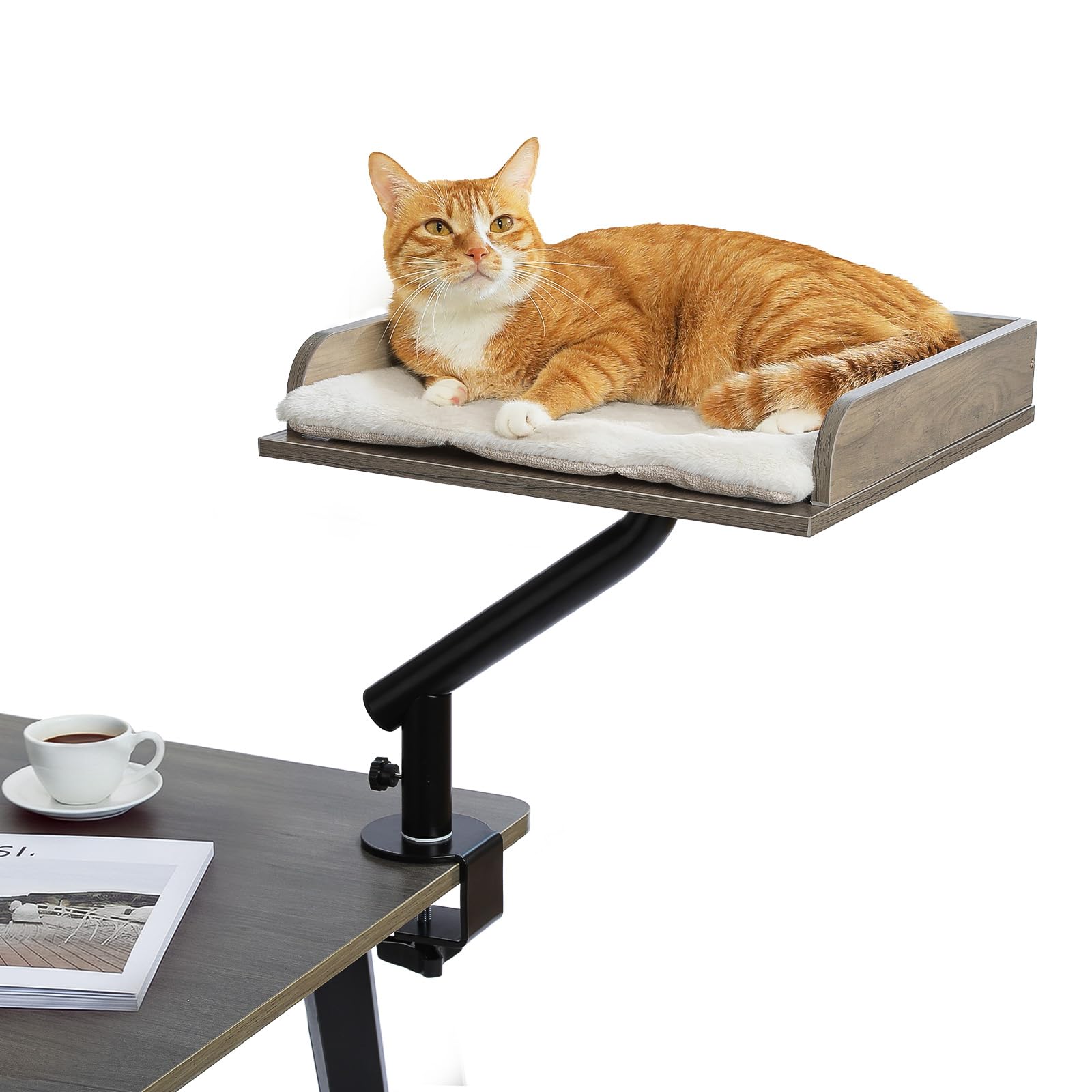 PAWZ Road Cat Desk Bed: montaje sencillo junto al escritorio para un gato cómodo.