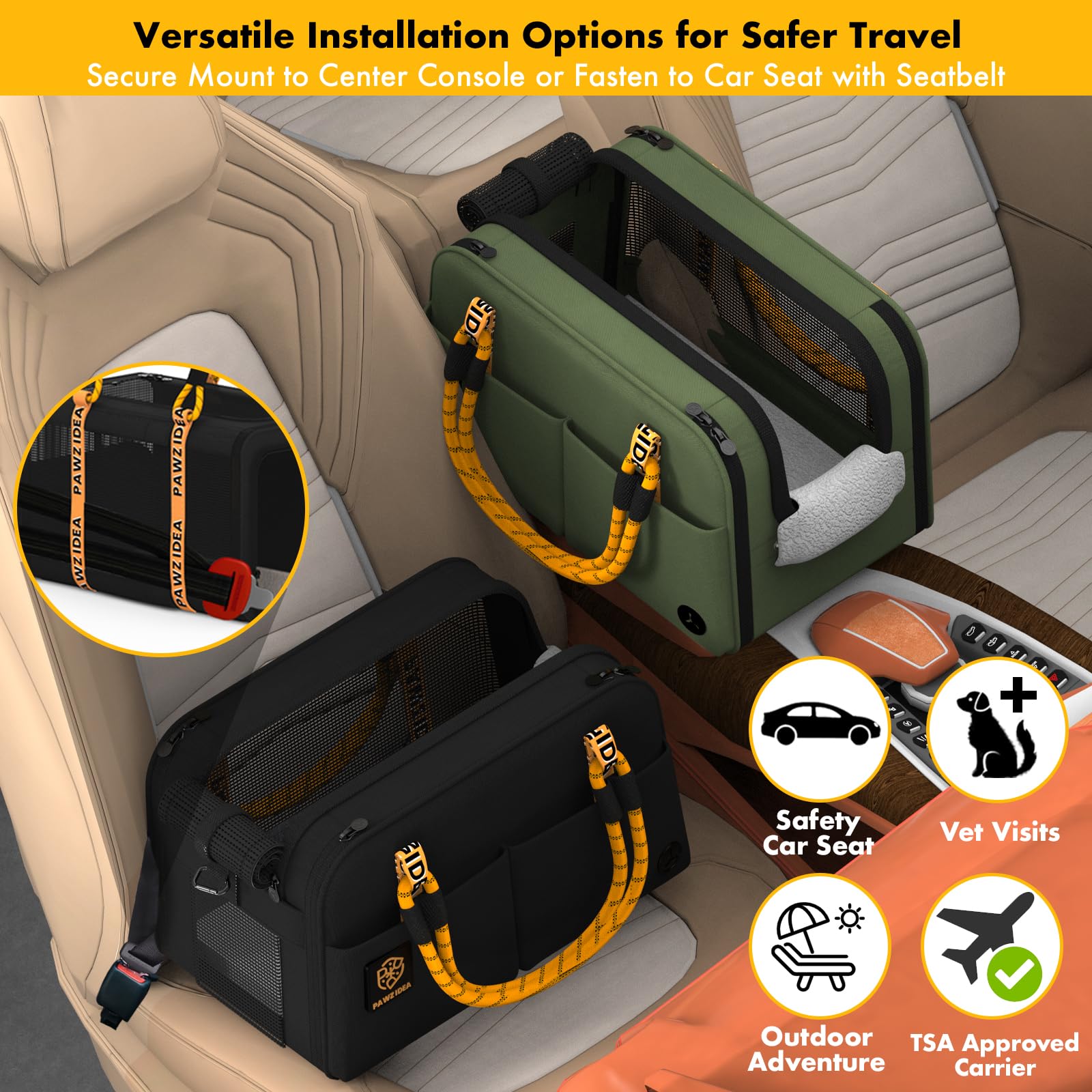 PAWZIDEA, correa de hombro y dispensador de bolsas para comodidad
