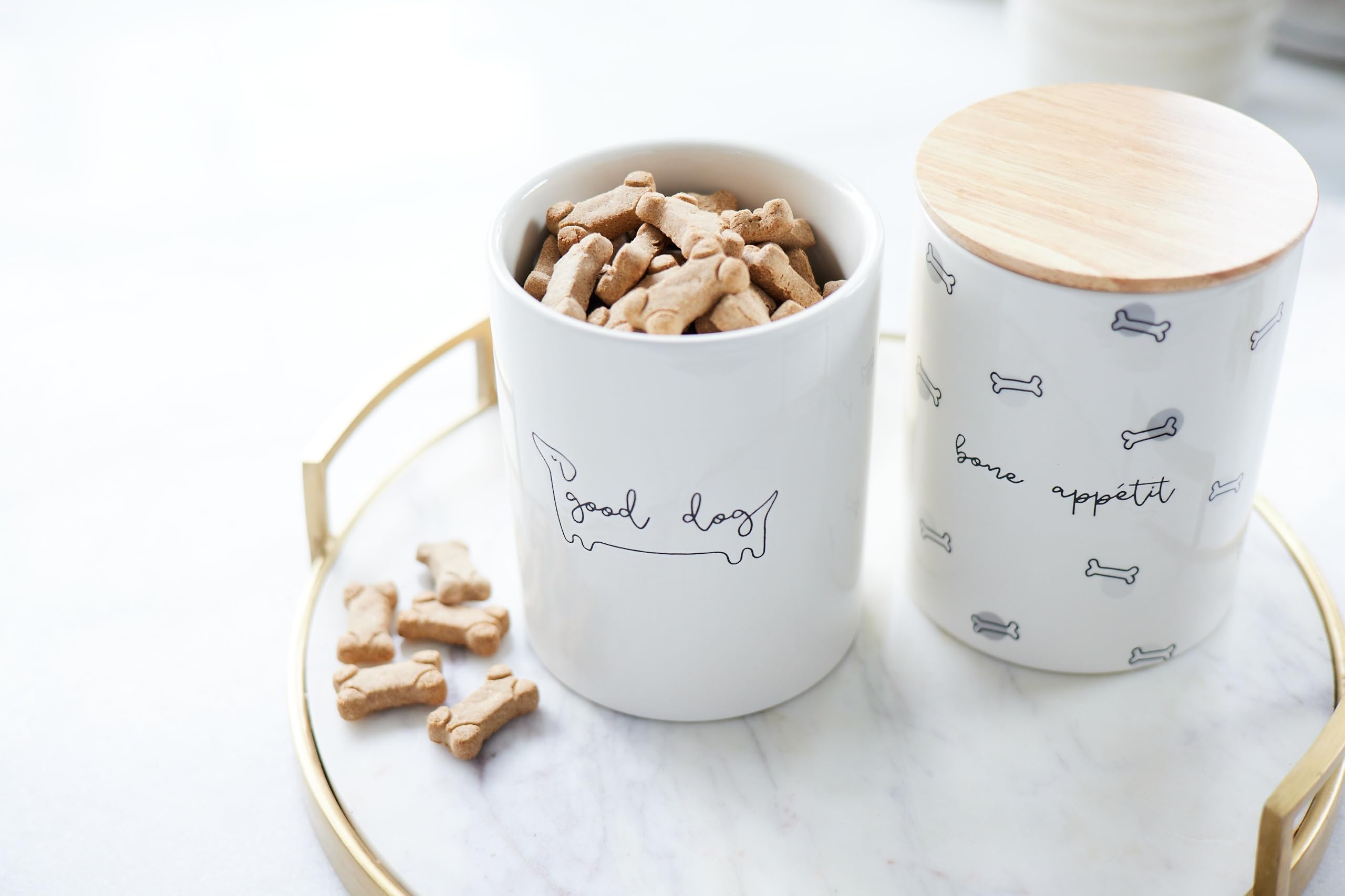 Jarre Pearhead Bone Appétit, cadeau idéal pour propriétaires de chiens et nouveaux chiots.