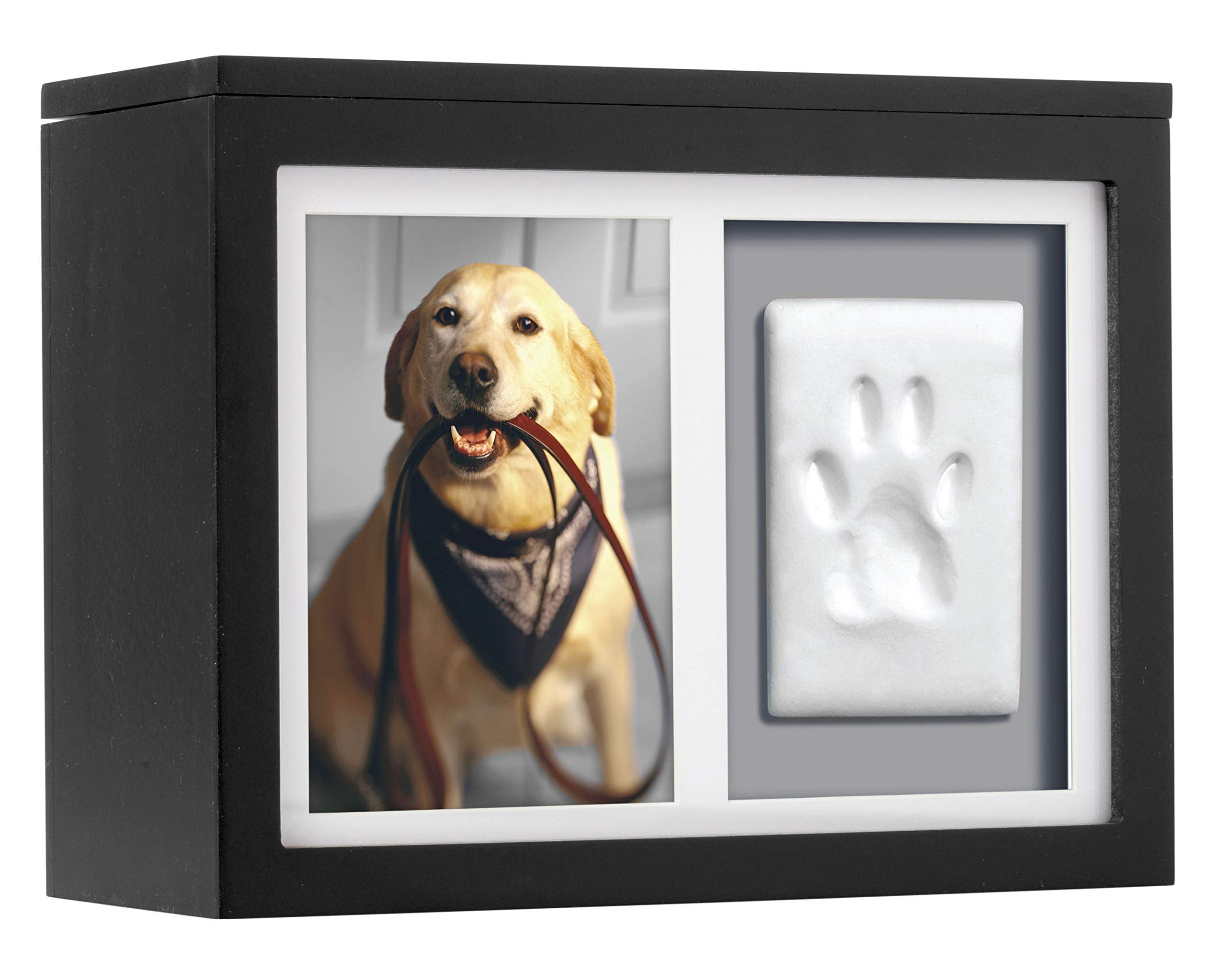 Pearhead caja memoria mascotas negra con tapa para guardar recuerdos.