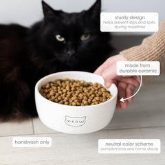 Detalle del rostro de gato Meow en el cuenco, añade encanto a la comida