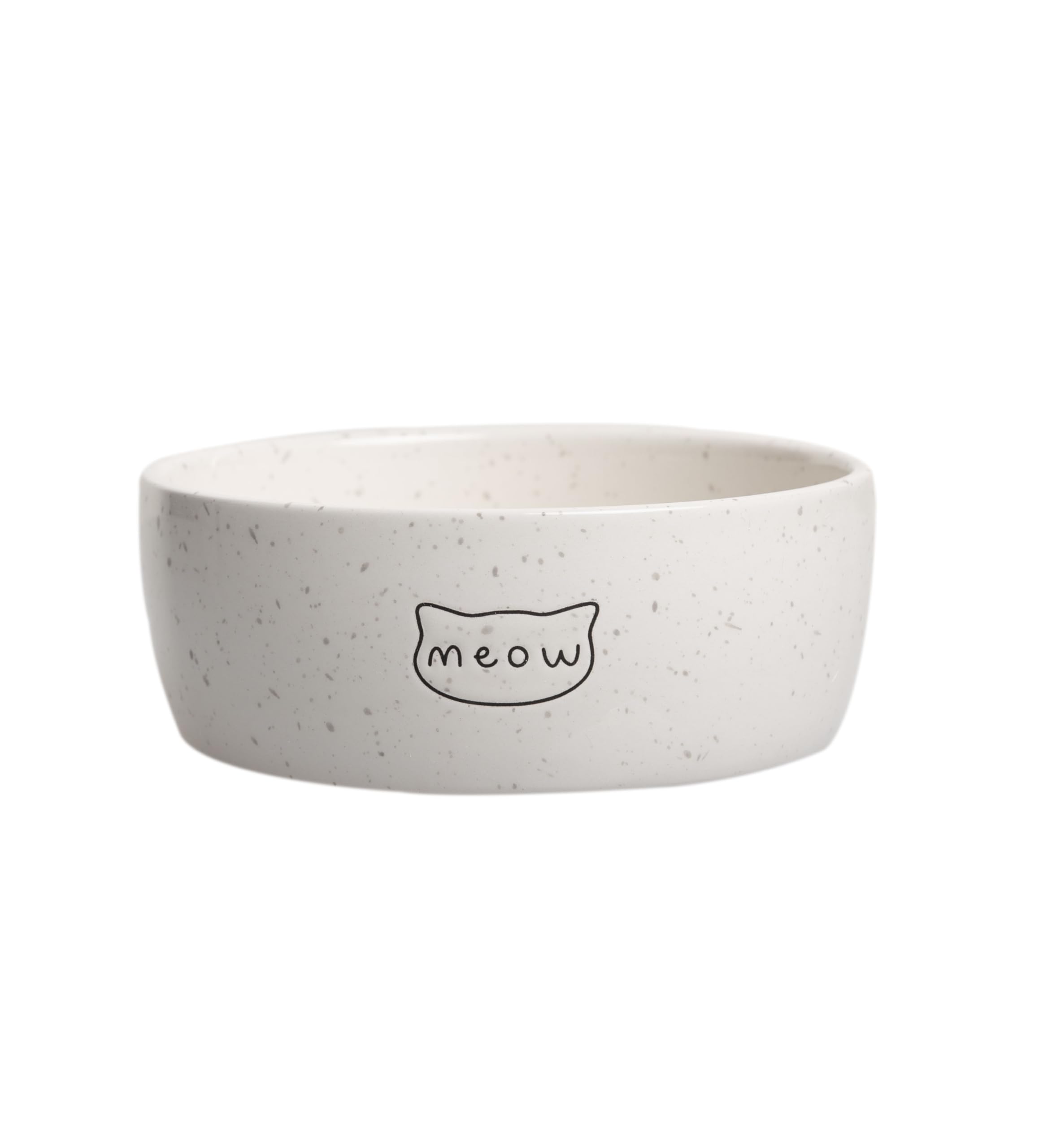 Pearhead plato ceramico Meow para gatos, 12 oz, ideal para comida o agua diaria