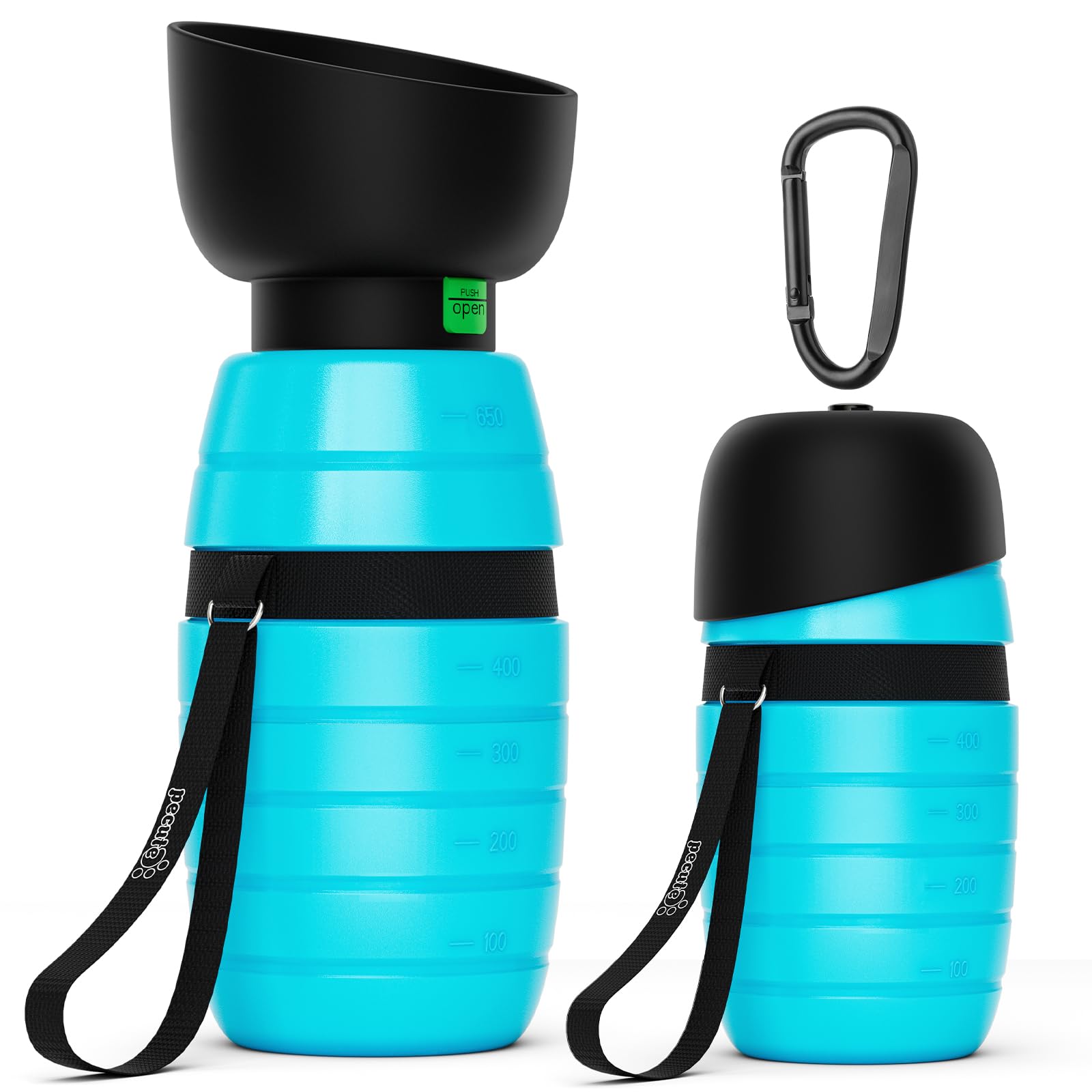 Pecute bouteille eau chien 22oz—hydratation pratique lors des promenades.