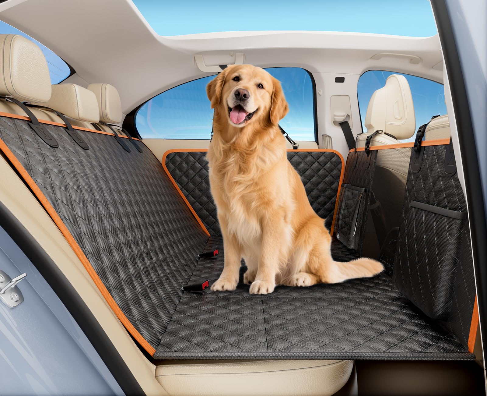 Pecute funda para asiento trasero de perros en coche protege tapizado y pelos.