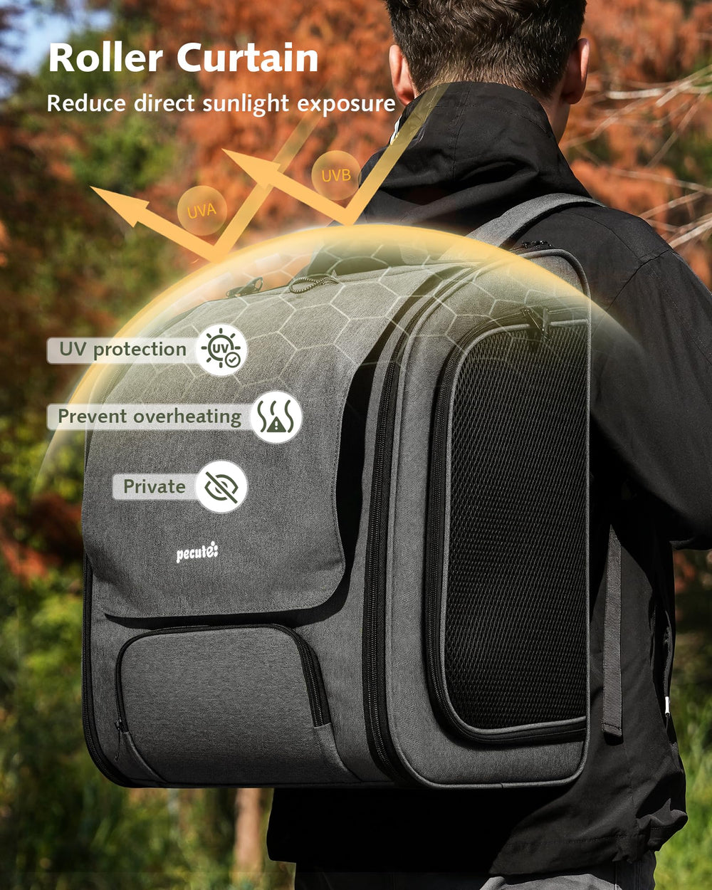 Pecute Gato Mochila correa de seguridad integrada para evitar escapes
