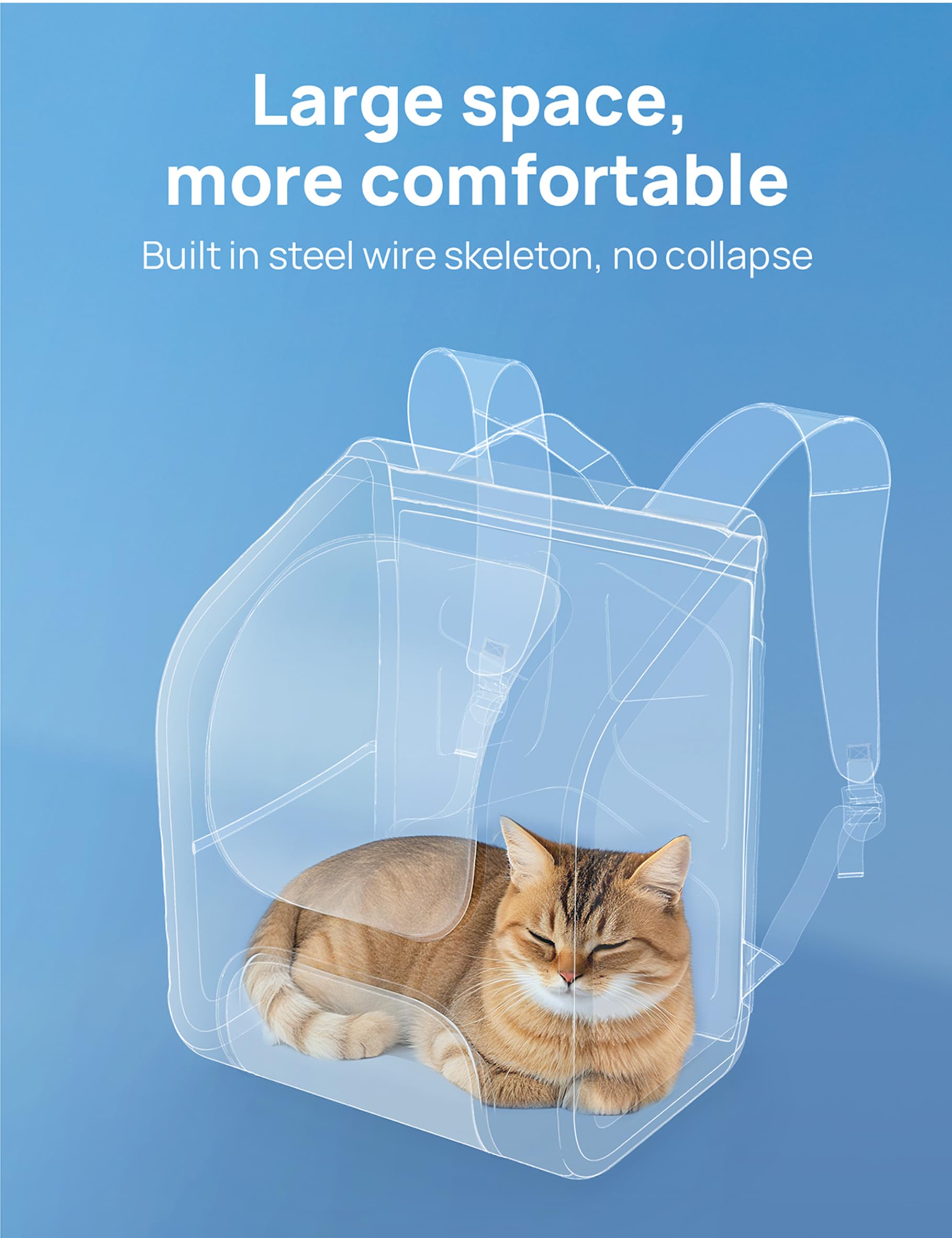 Pecute Mochila de gato con espacio expandible para moverse