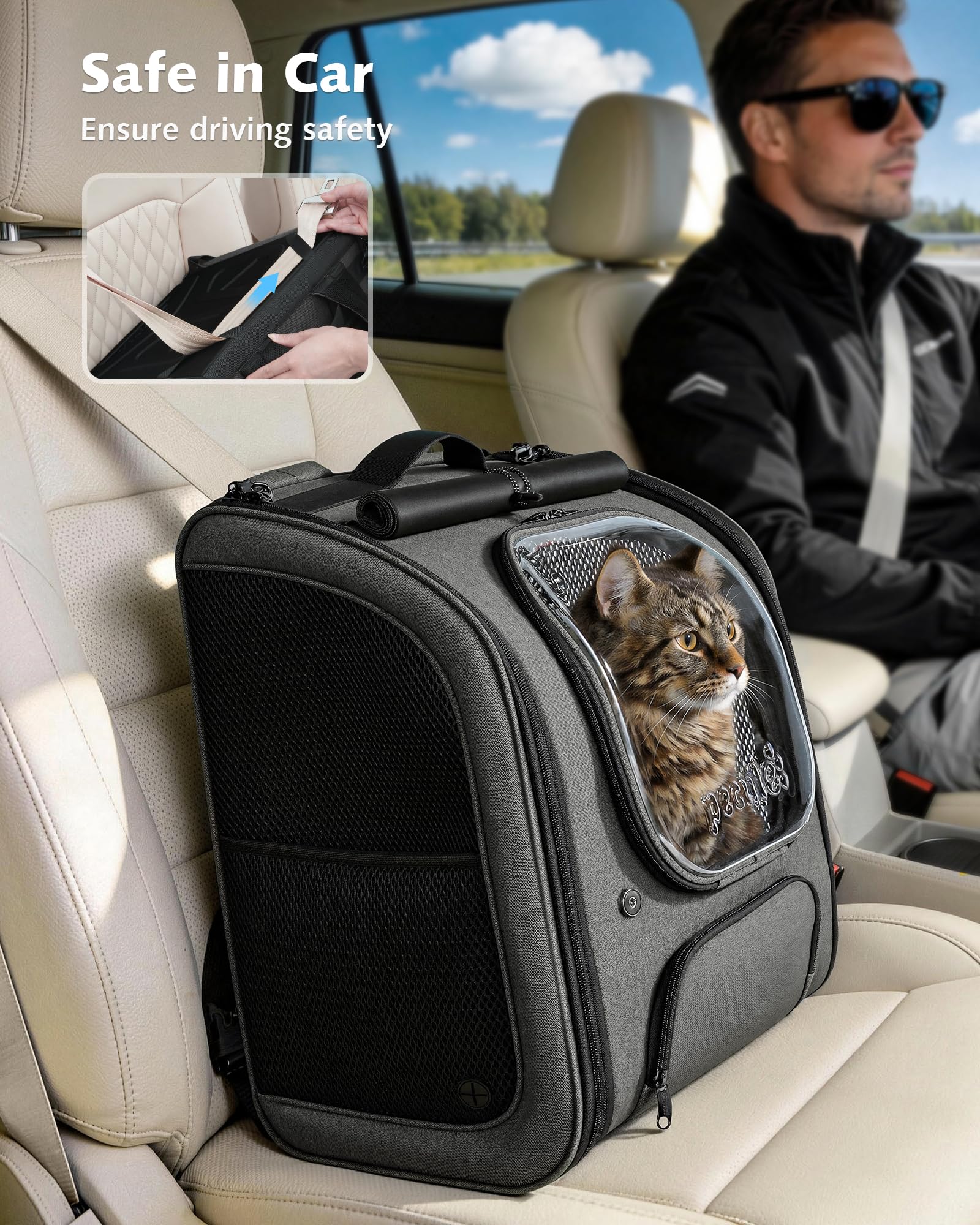Pecute Gato Mochila sombra UV para protección solar