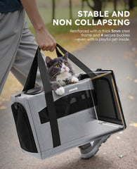 Pecute portador para gatos con cuatro fijaciones para estabilidad durante el transporte