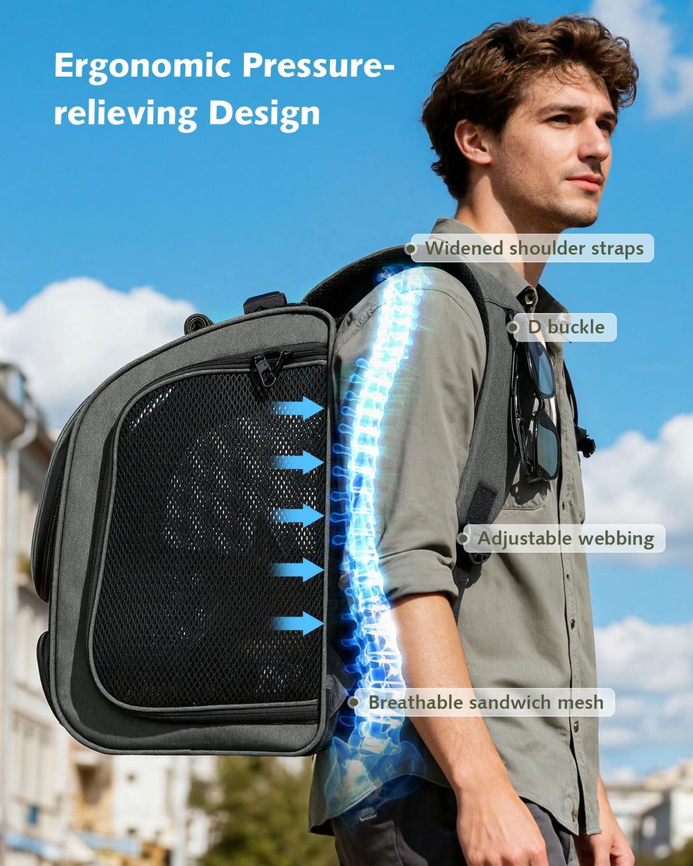Pecute Mochila Gato Almohadilla Removible: limpieza sencilla y confort durante la excursión.