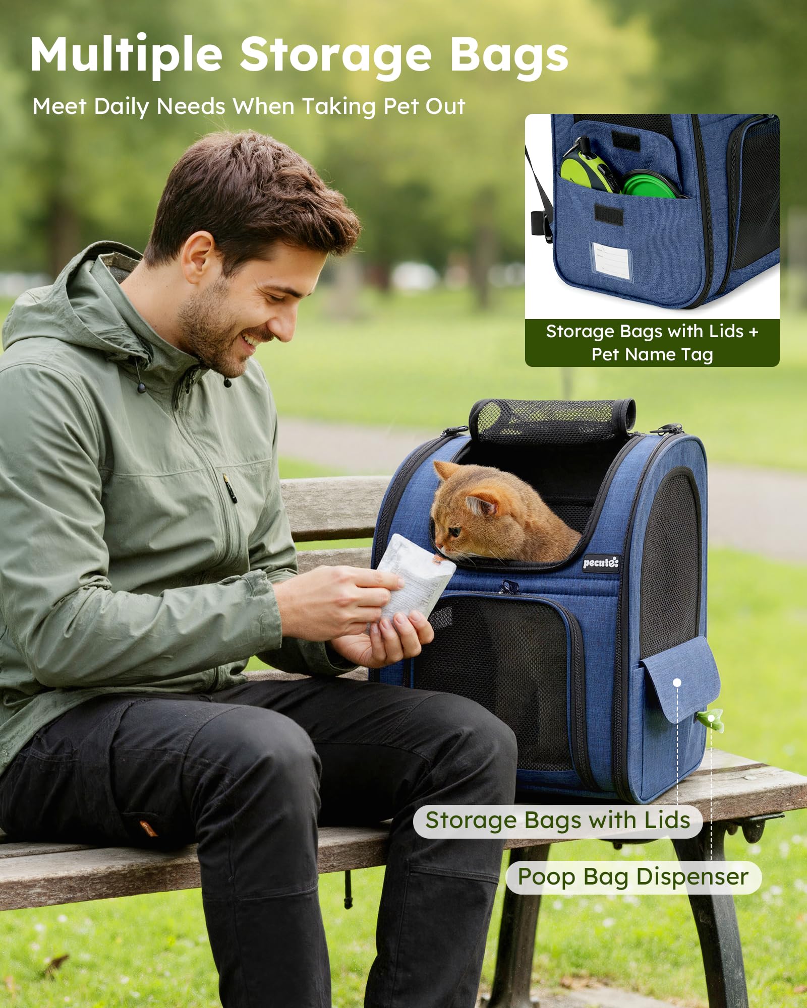 Pecute Mochila Gato Uso en viaje manos libres para aventuras