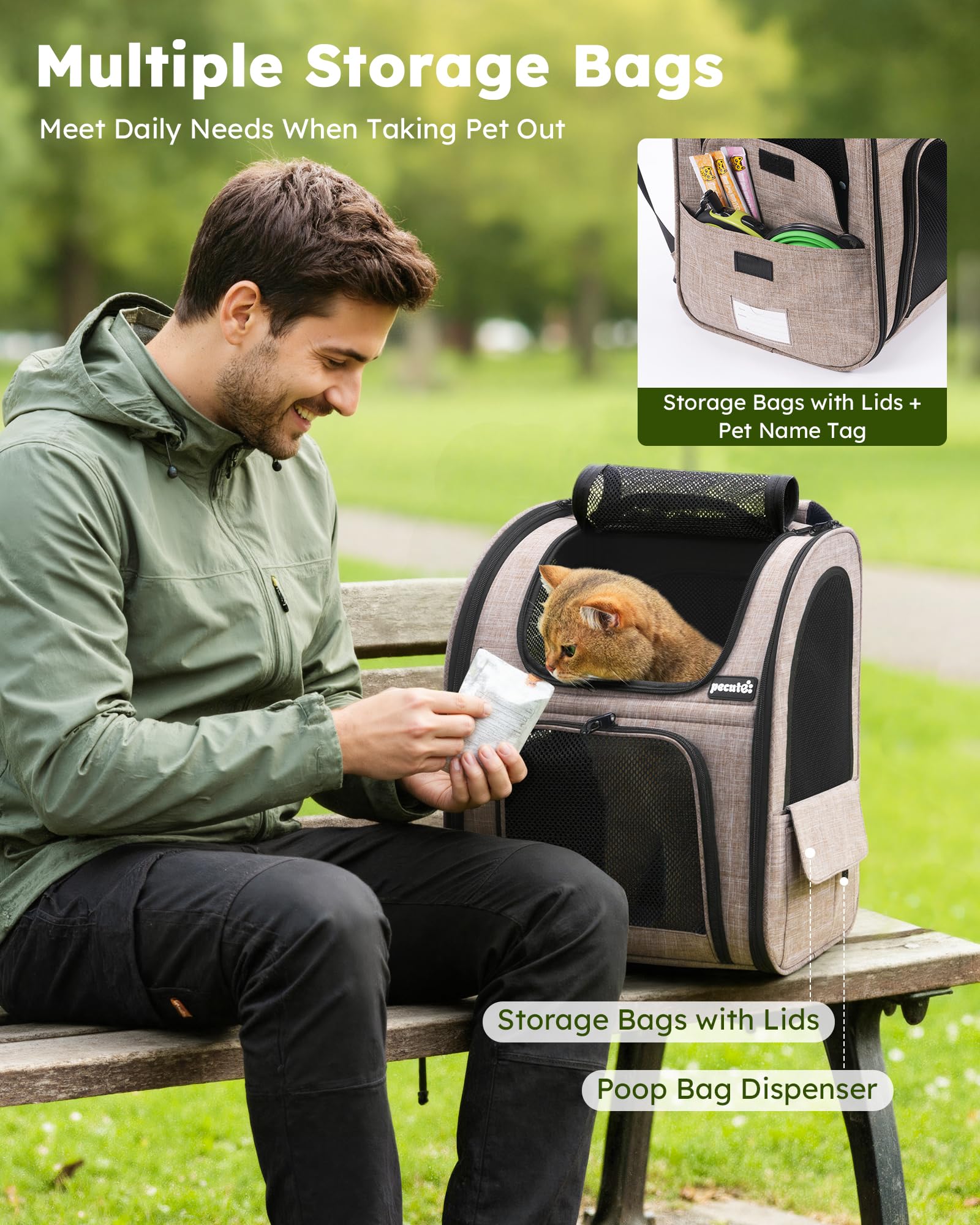 Pecute Mochila Gato Ventanas Malla Transpirable: vistas panorámicas para reducir estrés