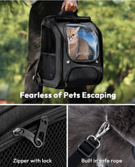 Pecute Mochila gato visor con sombra UV para protección y confort.
