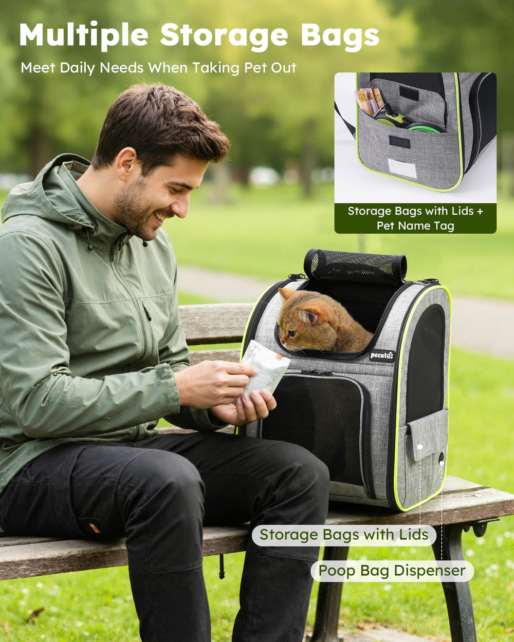 Pecute Mochila fácil de limpiar, diseño práctico para el uso diario.
