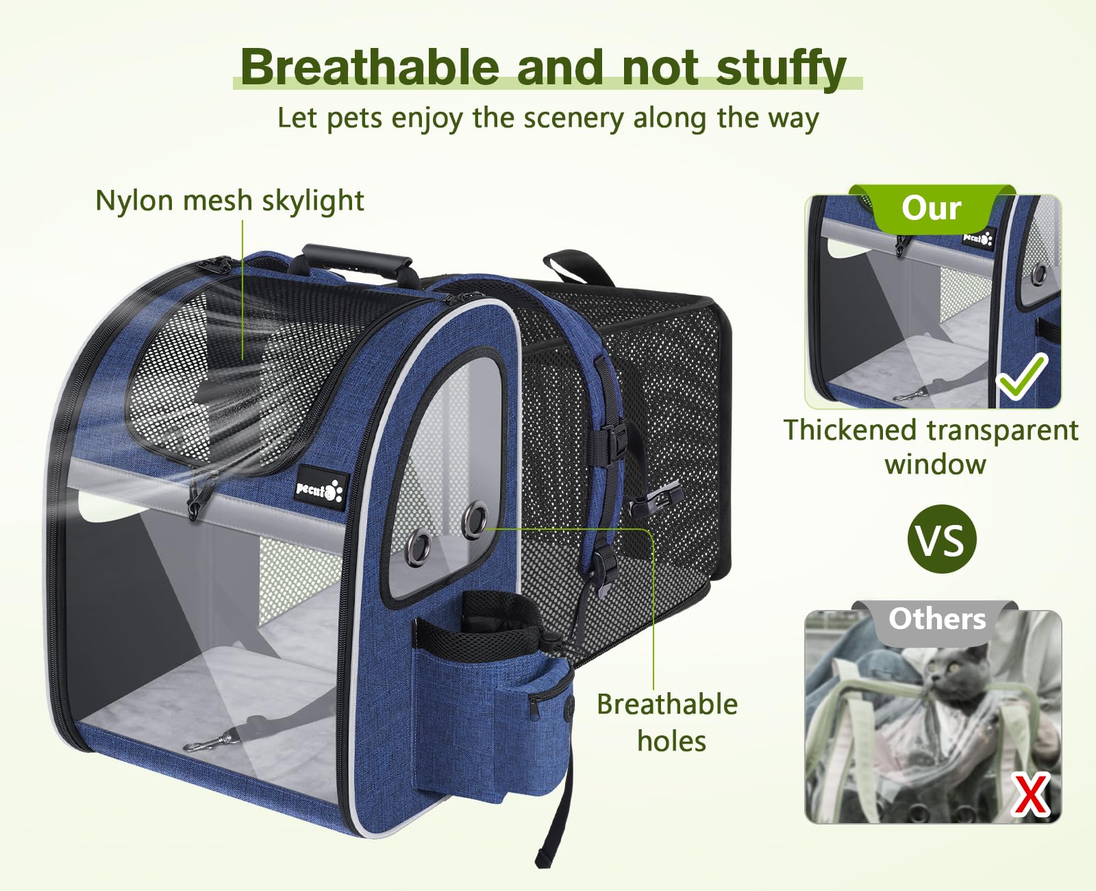 Mochila Pecute, interior acolchado y funda lavable para descanso cómodo