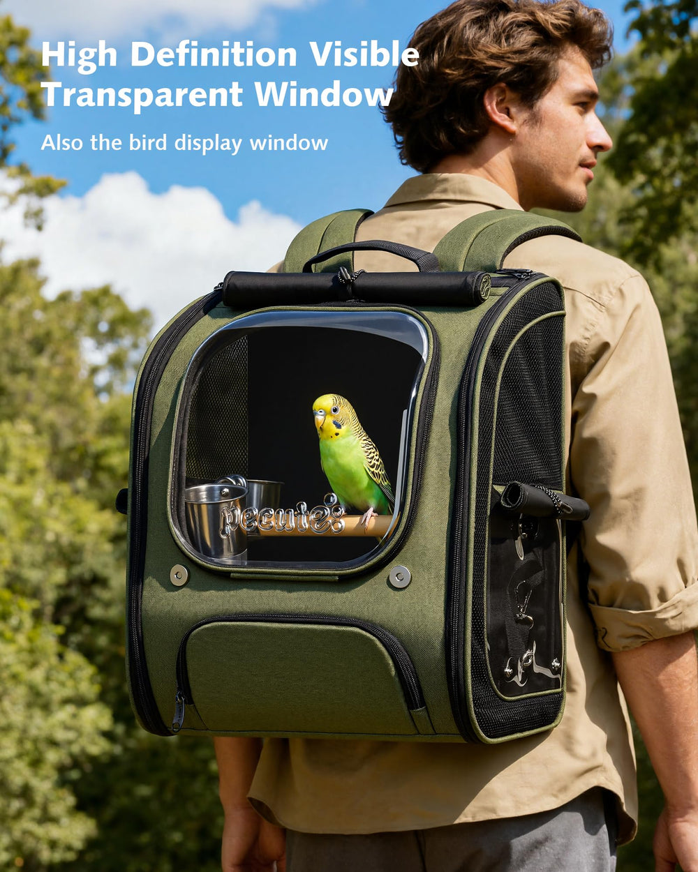 Mochila Pecute para aves, interior espacioso y seguro durante transportes