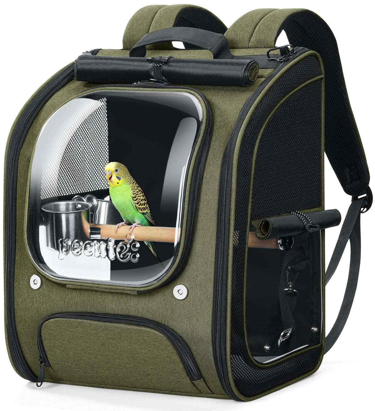 Mochila Pecute para aves con ventana transparente, ideal para visitas al veterinario