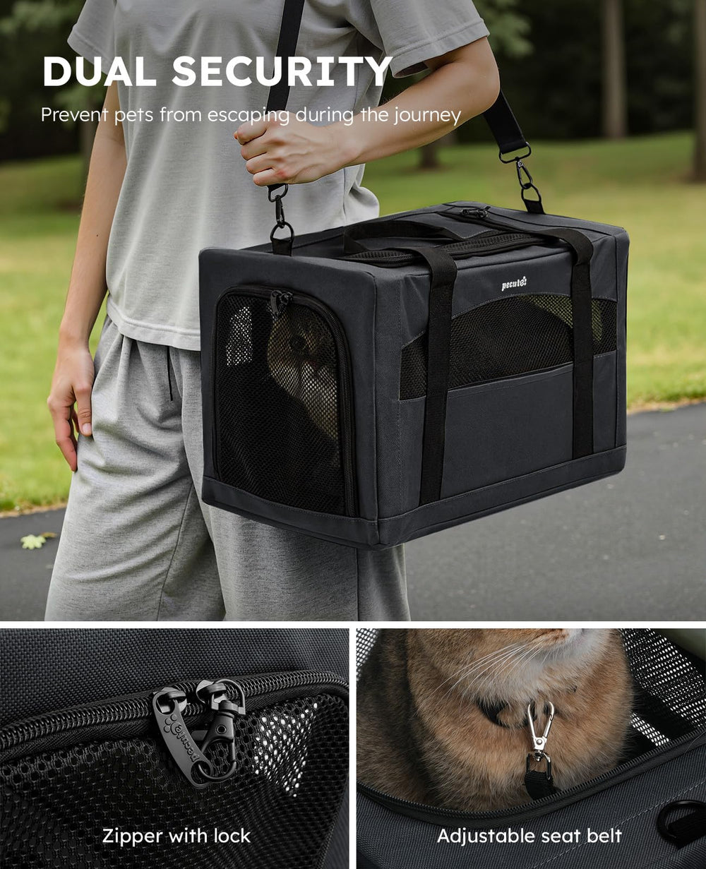 Pecute porta-gato con cierre doble para evitar escapes