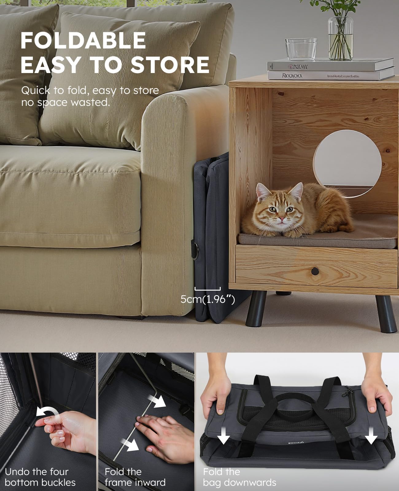 Pecute transportín para mascota con zonas visibles y confort