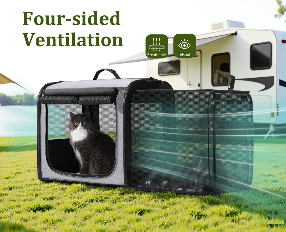 Pecute Portador plegable con sistema de almacenamiento compacto.