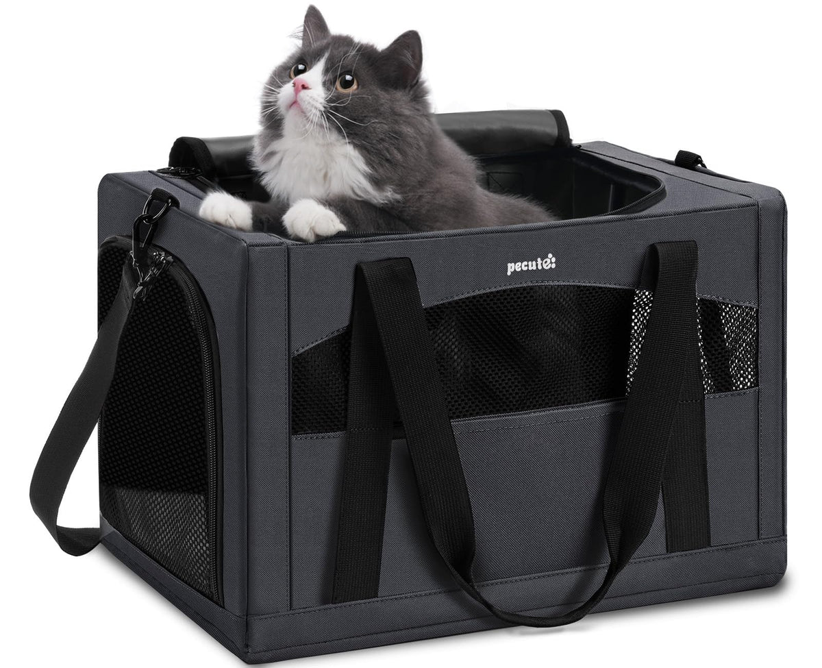 Pecute transportín para gato, estructura estable que evita colapso durante el viaje.